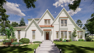 AG7498-A New American House, 4 Bed, 3.5 Bath | Kingside House Plan Exterior-1