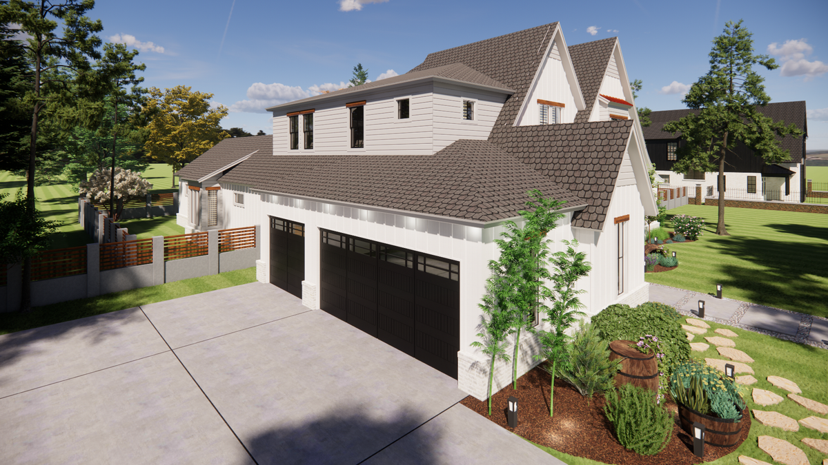 AG7498-A New American House, 4 Bed, 3.5 Bath | Kingside House Plan Exterior-4