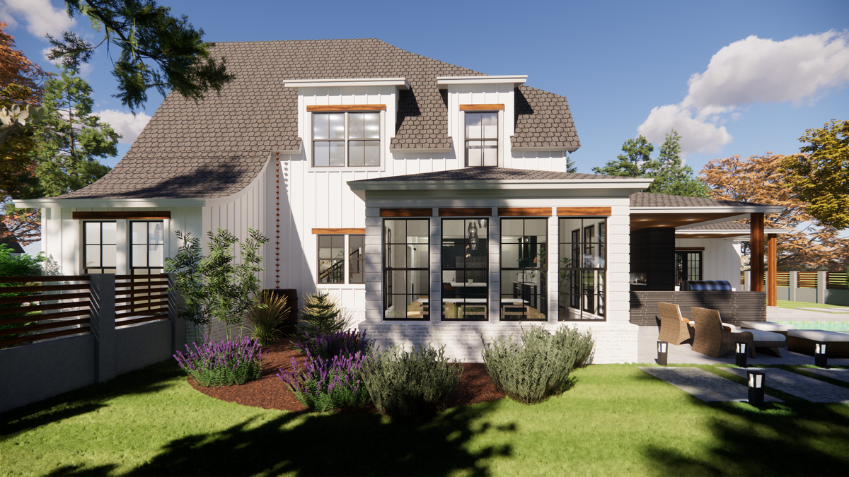 AG7498-A New American House, 4 Bed, 3.5 Bath | Kingside House Plan Exterior-5