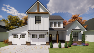 Charming 4-Bedroom Home Plan with Loft and Rear Porch