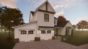 Charming 4-Bedroom Home Plan with Loft and Rear Porch