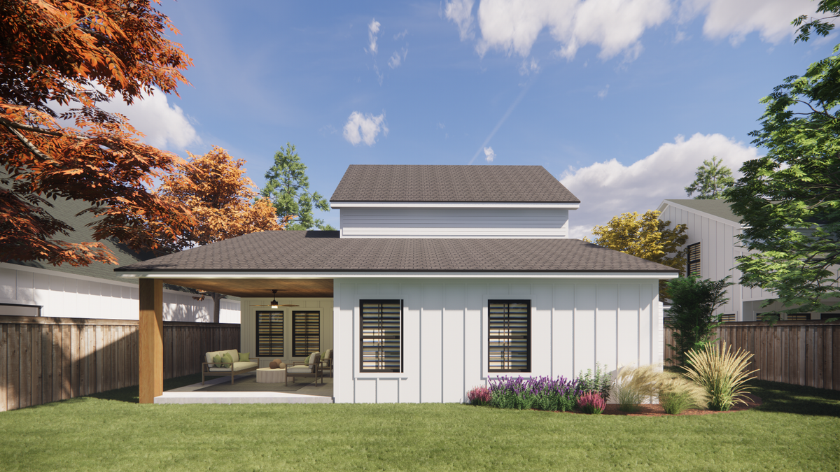 Charming 4-Bedroom Home Plan with Loft and Rear Porch