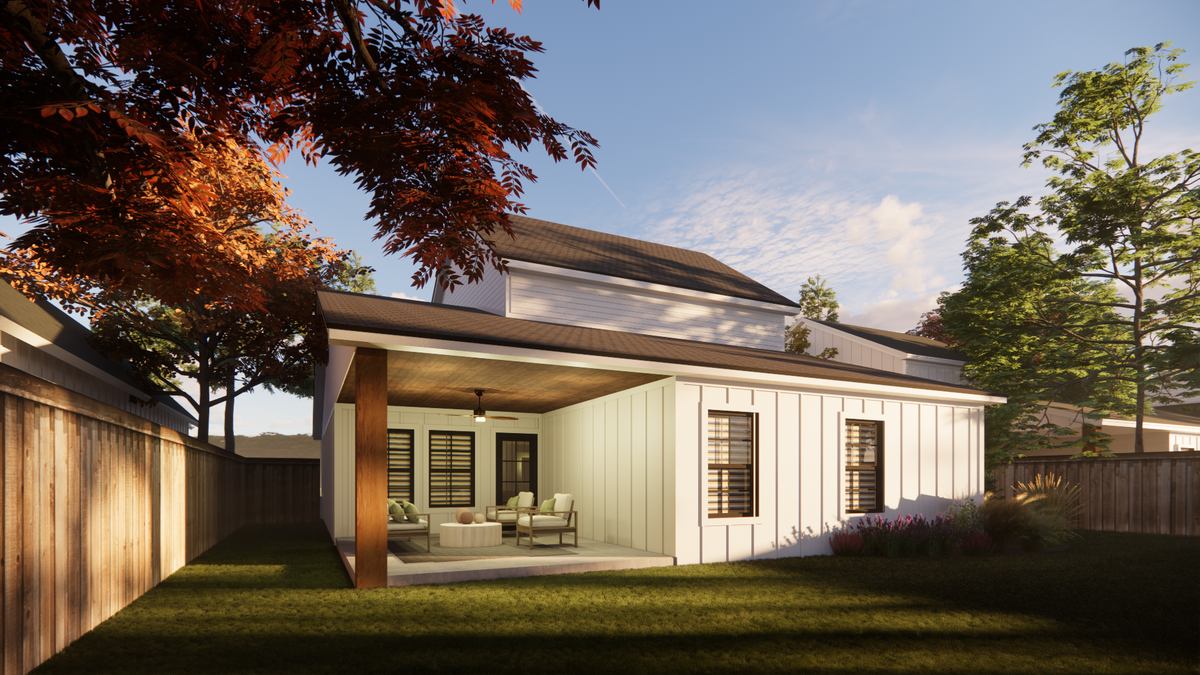 Charming 4-Bedroom Home Plan with Loft and Rear Porch