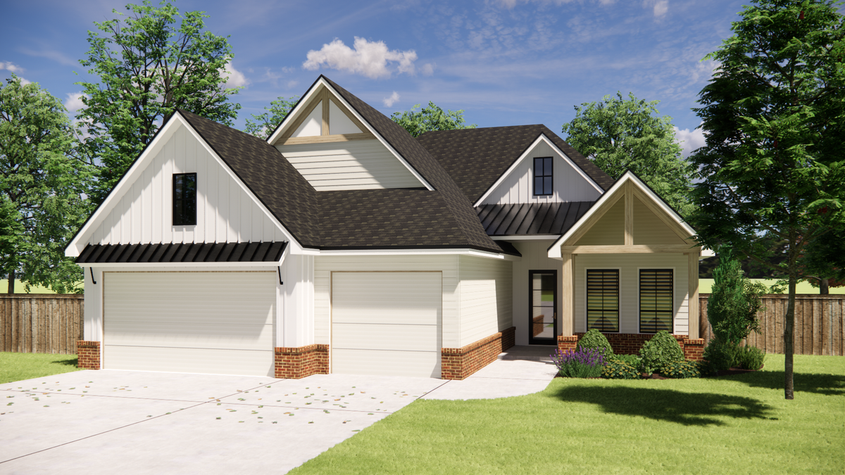 Elegant 4-Bedroom Ranch Home with Study and Rear Porch