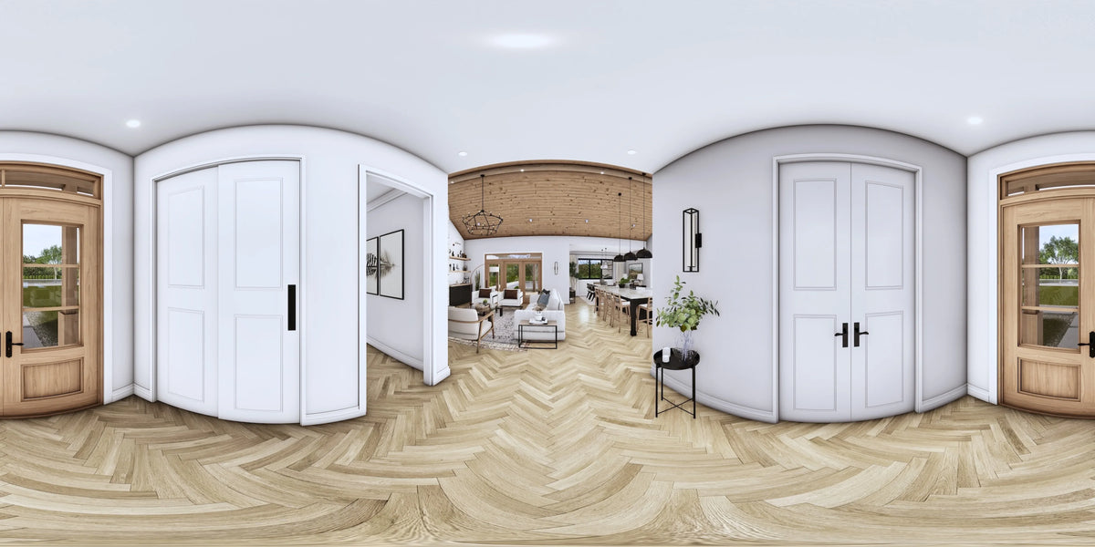 A7572-A Modern Farmhouse Entry Panorama, 3 Bedrooms, 3.5 Bathrooms | Sweet Maple House