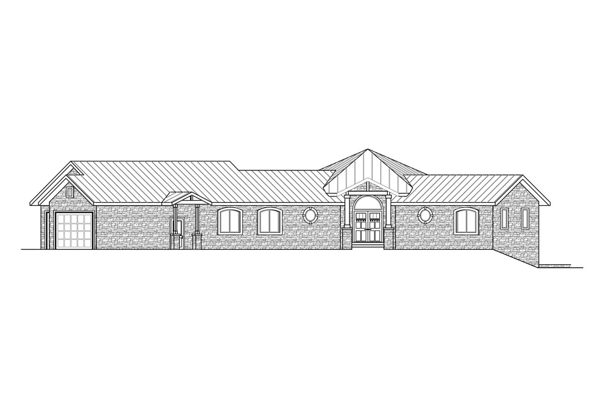 AM7657-A Chalet Style House Front Elevation, 4 Bedrooms, 4.5 Bathrooms | Williamsburg House Plan 