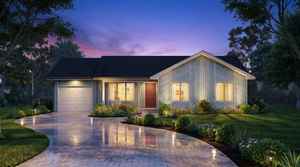 A8240-A Ranch House, 3 Bedrooms, 1.5 Bathrooms | Ethan House Plan Exterior-2