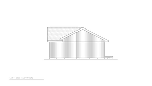 A8240-A Ranch House, 3 Bedrooms, 1.5 Bathrooms | Ethan House Plan Left Elevation