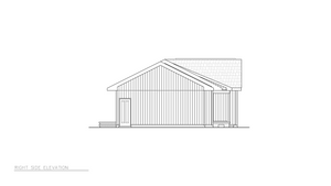 A8240-A Ranch House, 3 Bedrooms, 1.5 Bathrooms | Ethan House Plan Right Elevation