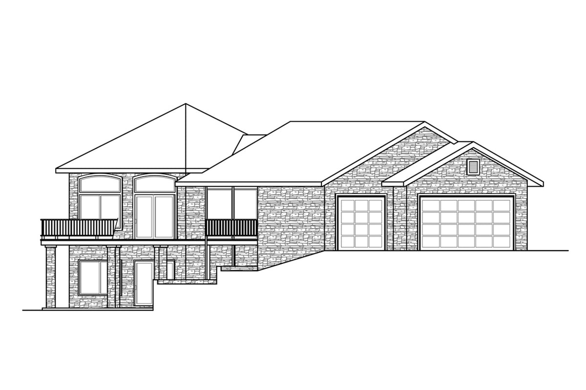 AM7657-A Chalet Style House Left Elevation, 4 Bedrooms, 4.5 Bathrooms | Williamsburg House Plan 
