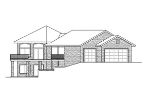 AM7657-A Chalet Style House Left Elevation, 4 Bedrooms, 4.5 Bathrooms | Williamsburg House Plan 
