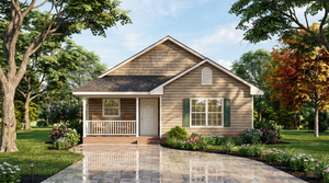 A8307-A Cottage House, 2 Bedrooms, 2 Bathrooms | Everly House Plan Exterior-2