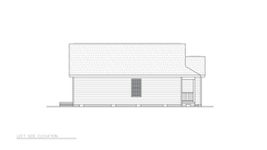 A8307-A Cottage House, 2 Bedrooms, 2 Bathrooms | Everly House Plan Left Elevation