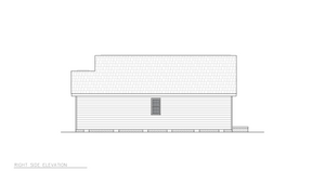 A8307-A Cottage House, 2 Bedrooms, 2 Bathrooms | Everly House Plan Right Elevation