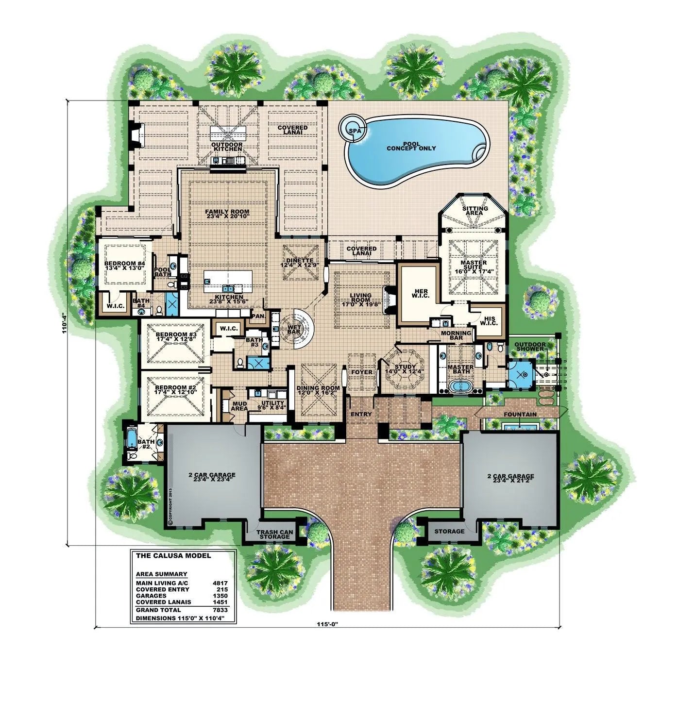 Calusa House Plan - Archival Designs House Plans