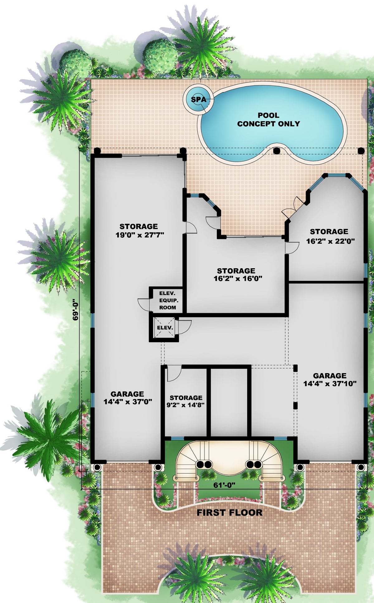 Dos Palmas Home Basement Floor Plan