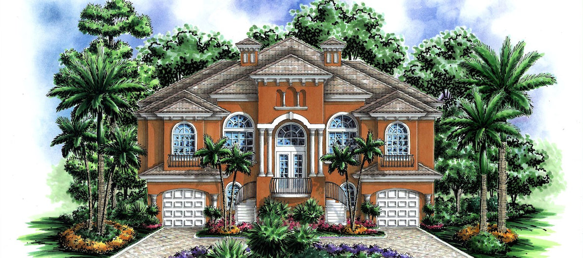 3,351 sq ft Coastal Home with Master Suite, Office, Outdoor Kitchen, and Veranda