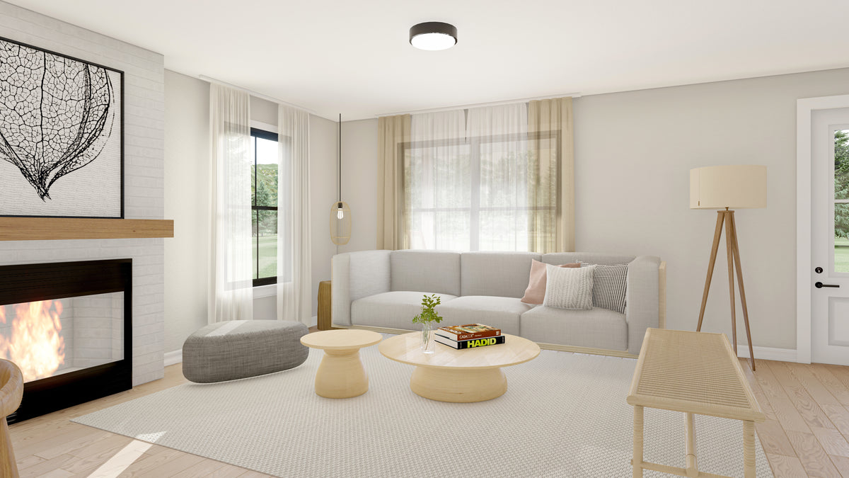 Charming 2-Bedroom Home Plan with Loft and Rear Porch