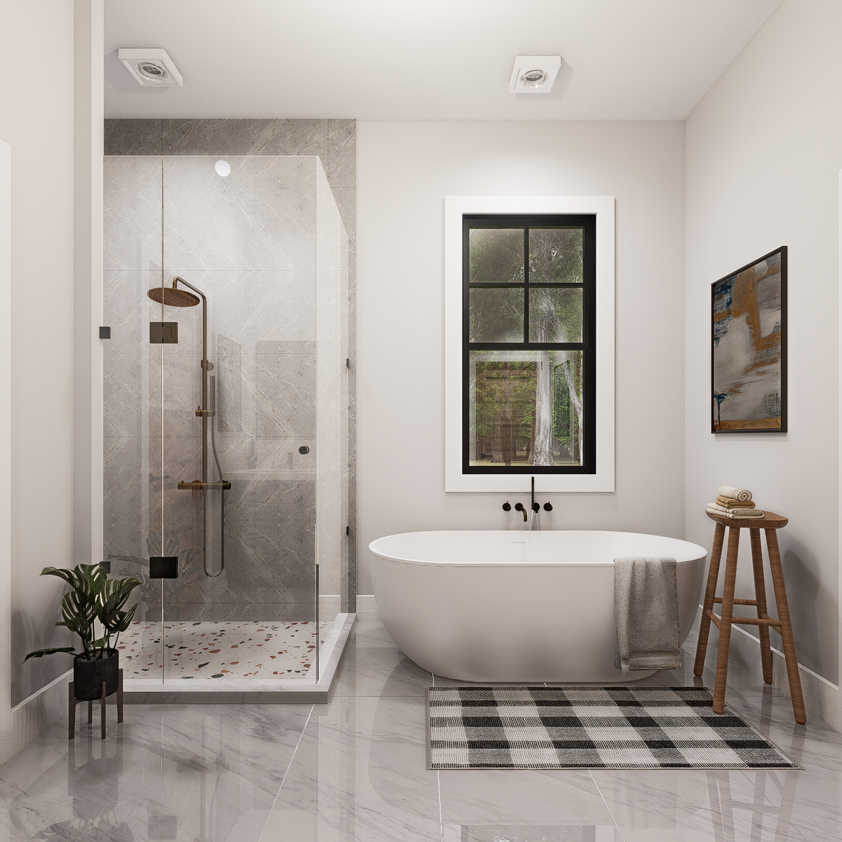 A8017-A Ruby Retreat Modern Farmhouse 3 Beds, 3 Baths, 1 Half Bath Interior Master Bathroom 1