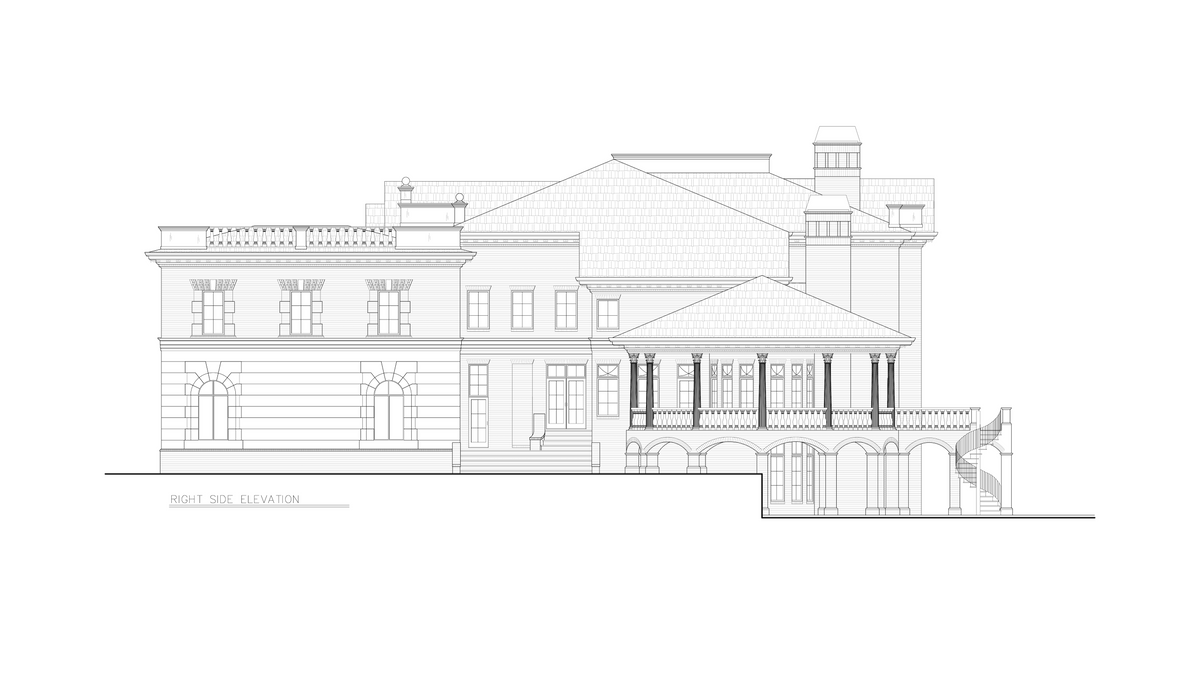A201-A Fountainbleau House Right Elevation