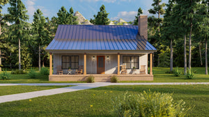 Charming 2-Bedroom Home Plan with Loft and Rear Porch