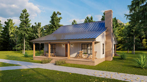 Charming 2-Bedroom Home Plan with Loft and Rear Porch