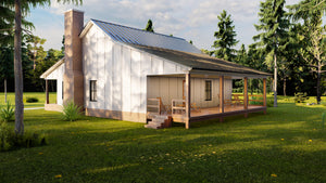 Charming 2-Bedroom Home Plan with Loft and Rear Porch