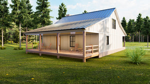 Charming 2-Bedroom Home Plan with Loft and Rear Porch