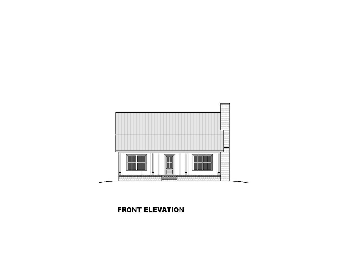 Charming 2-Bedroom Home Plan with Loft and Rear Porch