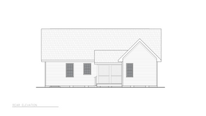 ST25088 Fabian 3 Bedrooms, 2 Bathrooms, One Story Ranch House Rear Elevation