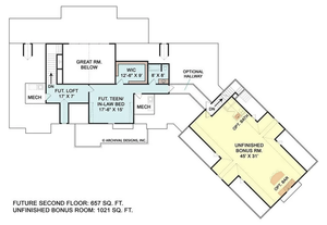 A195-A Fairhope House, Archival Design House Second Floor Plan
