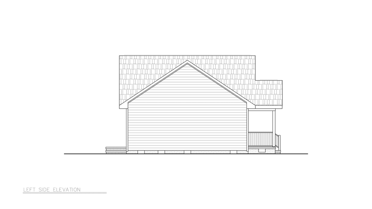 ST25080 Faith  1248 Ranch Style House 3 Beds, 3 Baths Left Side Elevation