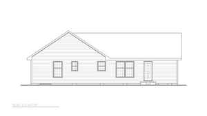 ST25080 Faith  1248 Ranch Style House 3 Beds, 3 Baths Rear Elevation