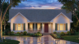 Ranch House, 1101 square feet, 3 Bedrooms, 1 Bathroom, 1 Half Bathroom | Fallon House Plan Exterior-3