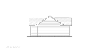 Ranch House, 1101 square feet, 3 Bedrooms, 1 Bathroom, 1 Half Bathroom | Fallon House Plan Left Elevation