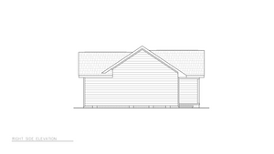 Ranch House, 1101 square feet, 3 Bedrooms, 1 Bathroom, 1 Half Bathroom | Fallon House Plan Right Elevation