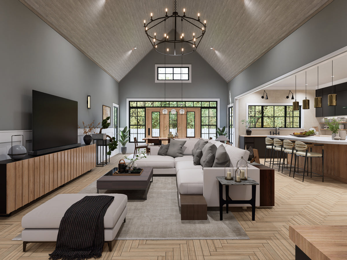 A7683-A Modern Farmhouse Family Room, 3 Bedrooms, 3.5 Bathrooms | Whitemoore A House Plan 