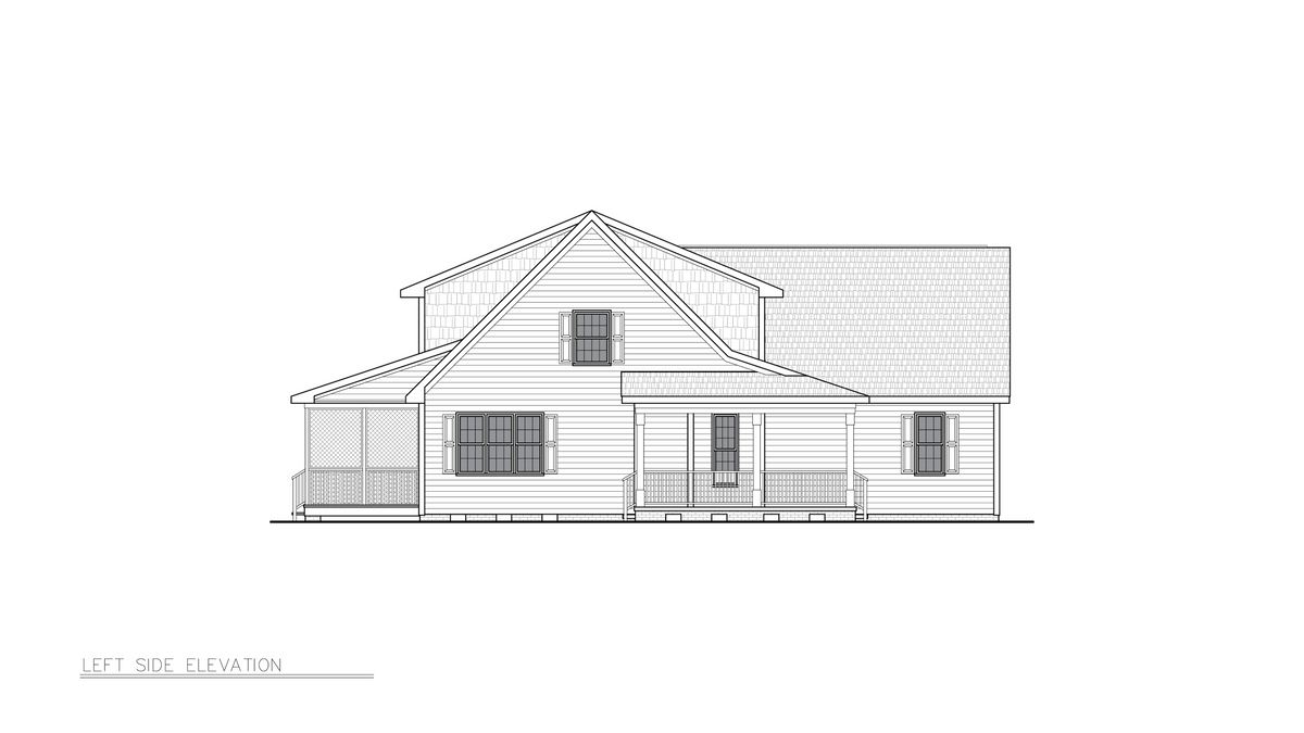 A8310-A Craftsman House, 3 Bedrooms, 2.5 Bathrooms | Farah House Plan Left Elevation