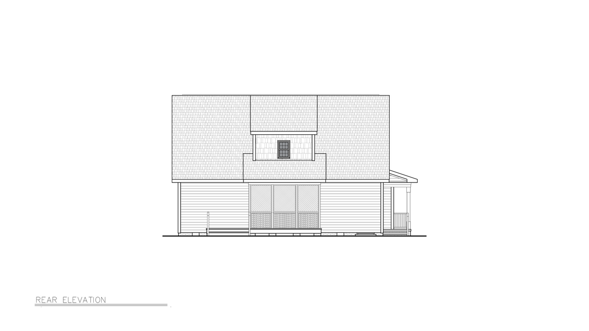 A8310-A Craftsman House, 3 Bedrooms, 2.5 Bathrooms | Farah House Plan Rear Elevation