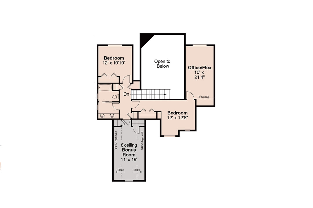 AM8118-A Farmhouse House Second Floor Plan, 5 Bedrooms, 3.5 Bathrooms | Foxboro 2 House Plan 