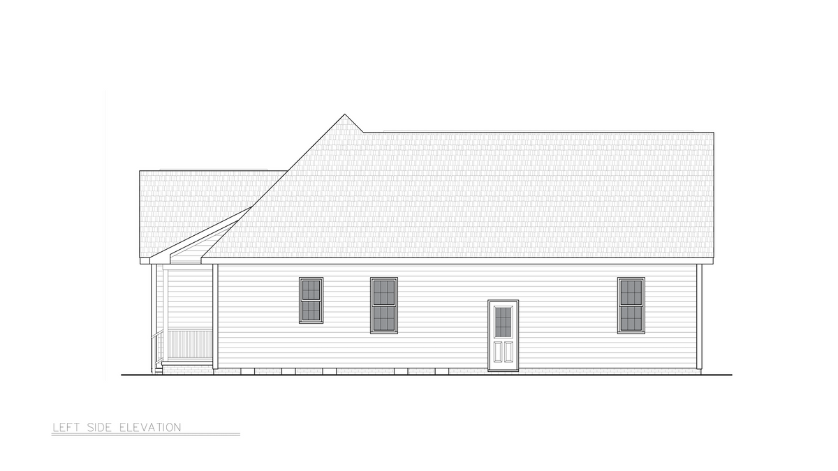 A8157-A Faxon House Plan, 3 Bedrooms, 2 Bathrooms, Traditional House Plan Left Exterior