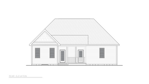 A8157-A Faxon House Plan, 3 Bedrooms, 2 Bathrooms, Traditional House Plan Rear Elevation