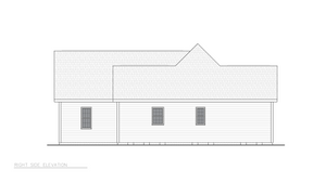 A8157-A Faxon House Plan, 3 Bedrooms, 2 Bathrooms, Traditional House Plan Right Elevation