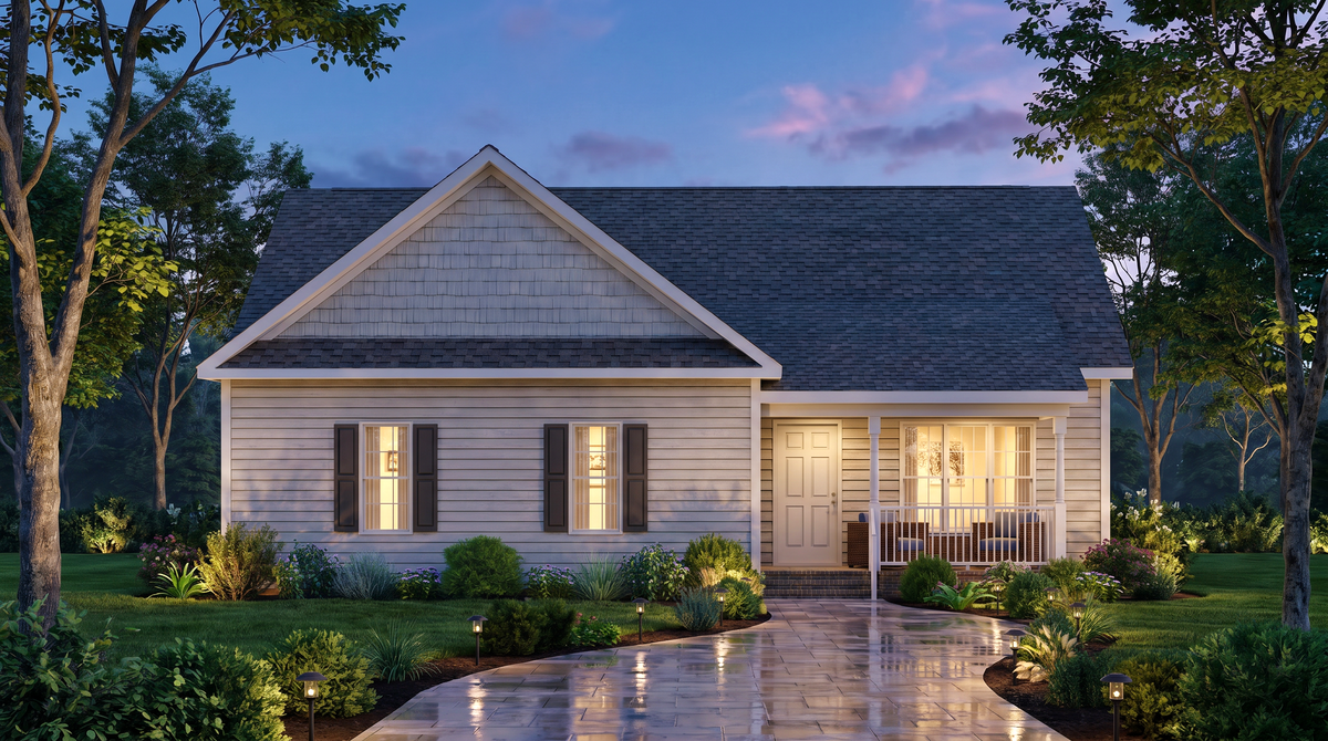 A8313-A Country Ranch House, 4 Bedrooms, 2 Bathrooms | Felix House Plan Exterior-3