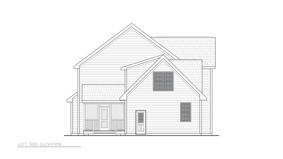 A8315-A Craftsman House, 3 Bedrooms, 2.5 Bathrooms | Ferris House Plan Left Elevation