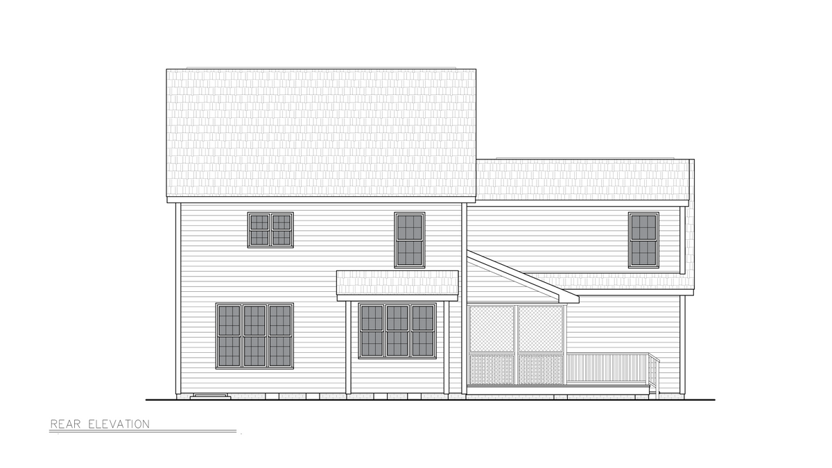 A8315-A Craftsman House, 3 Bedrooms, 2.5 Bathrooms | Ferris House Plan Rear Elevation