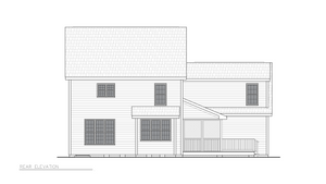 A8315-A Craftsman House, 3 Bedrooms, 2.5 Bathrooms | Ferris House Plan Rear Elevation