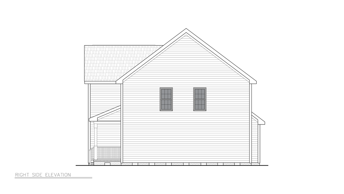 A8315-A Craftsman House, 3 Bedrooms, 2.5 Bathrooms | Ferris House Plan Right Elevation