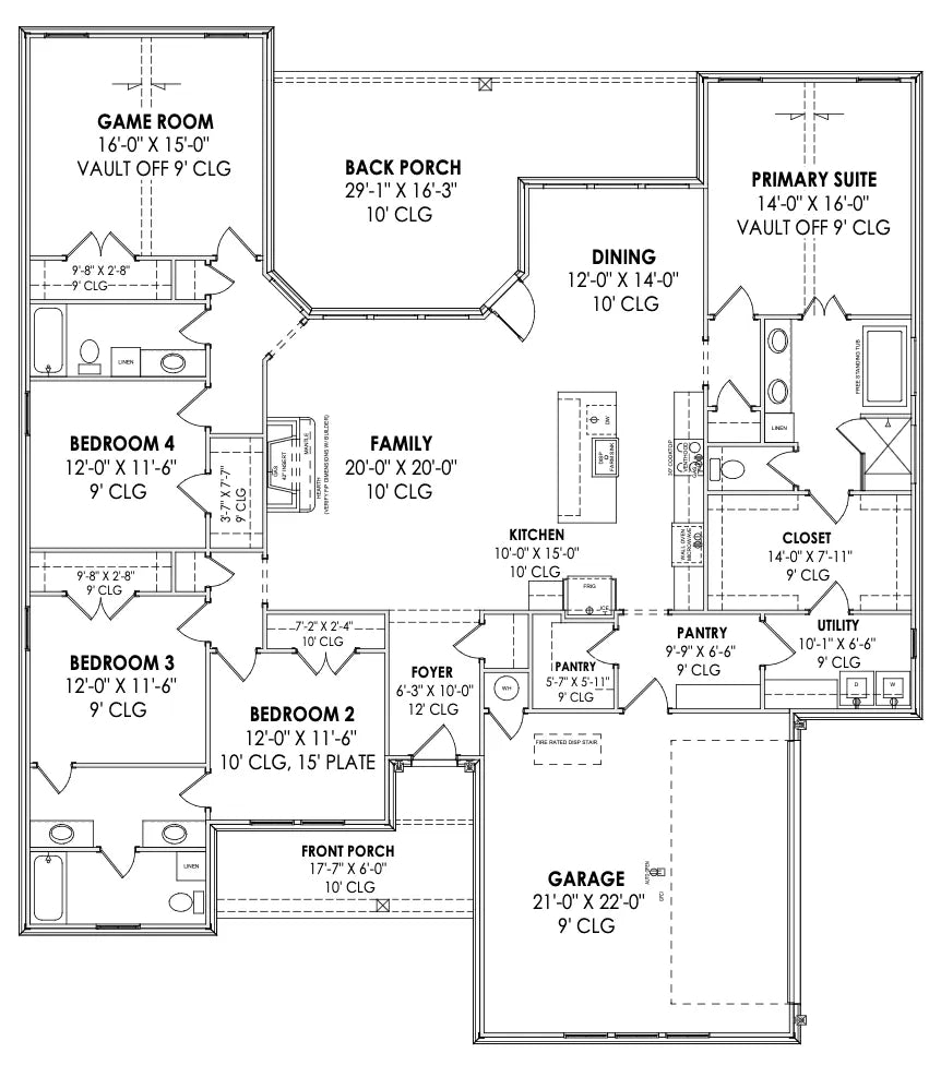 Logan House Plan - Archival Designs House Plans, floor plan