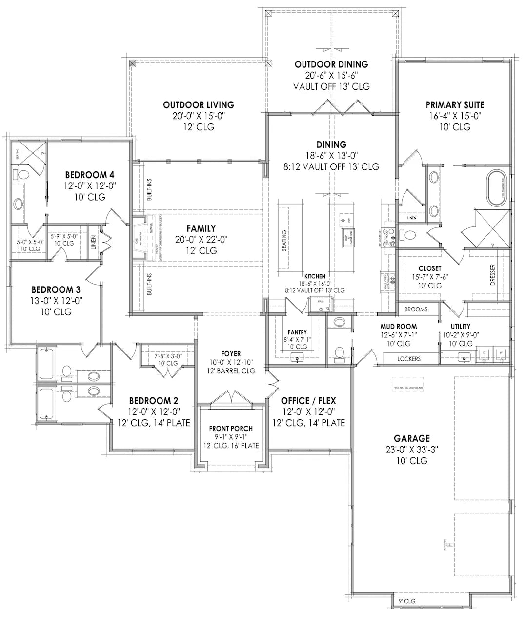 Pinnacle House Plan - Archival Designs House Plans, floor plan